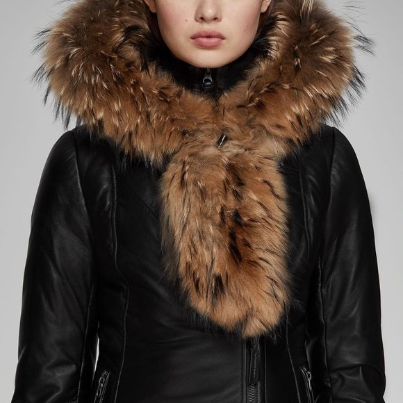Mackage Ingrid Down Leather Puffer Coat 